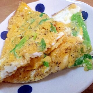 ＊お弁当おかず＊青ネギと粗びき胡椒の卵焼き